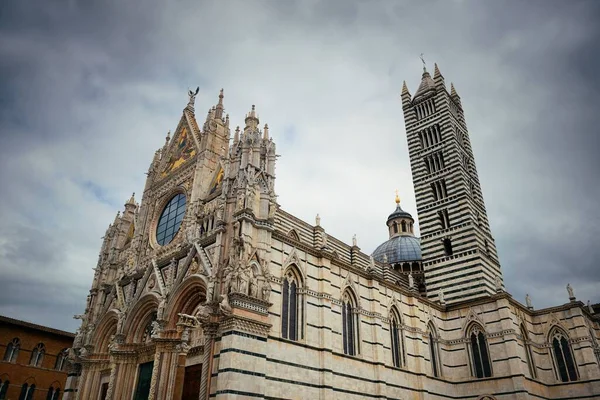 Cathédrale Sienne Gros Plan Comme Célèbre Point Repère Dans Ville — Photo