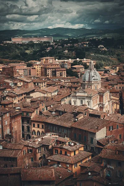 Medeltida Staden Siena Takutsikt Med Historiska Byggnader Italien — Stockfoto