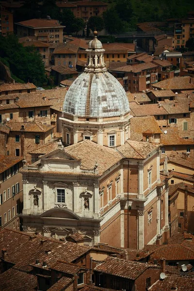 Kostel Santa Maria Provenzano Starém Středověkém Městě Siena Pohled Shora — Stock fotografie