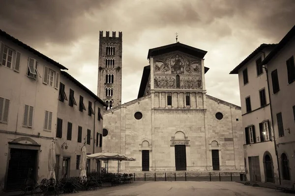 Eglise San Pietro Somaldi Campanile Avec Clocher Lucques Italie — Photo