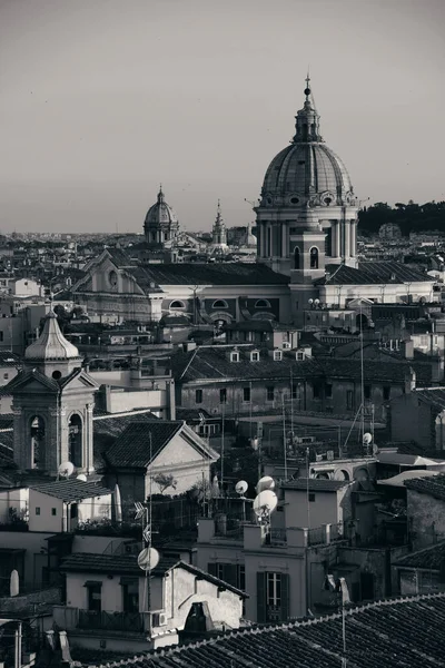 Rome Rooftop View Ancient Architecture Italy Black White — Stock Photo, Image