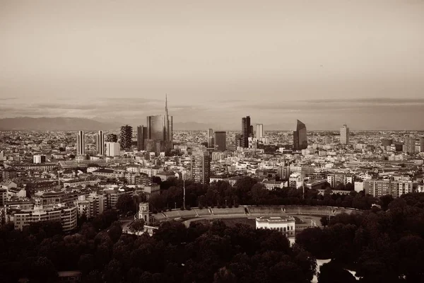 Skyline Cidade Milão Com Prédio Escritórios Distrito Negócios Visto Cima — Fotografia de Stock