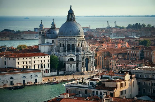 Венецианская Церковь Санта Мария Делла Салют Вид Канал Воздуха Италии — стоковое фото