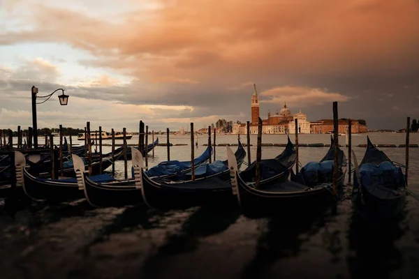 Parque Góndola Agua San Giorgio Maggiore Isla Venecia Amanecer Italia — Foto de Stock