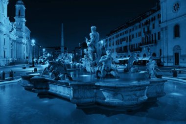 İtalya, Roma Piazza Navona 'da Fontana del Moro