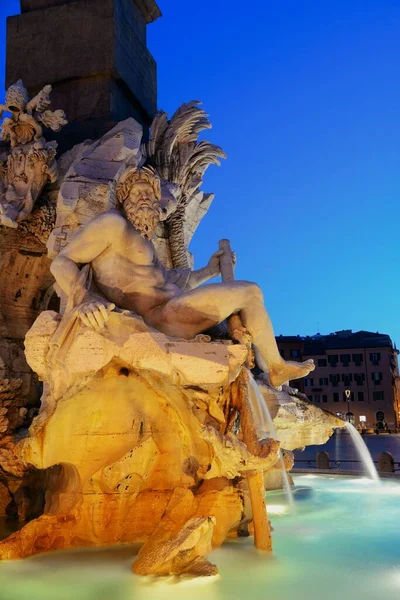 Fontana Dei Quattro Fiumi Piazza Navona Roma Itália — Fotografia de Stock
