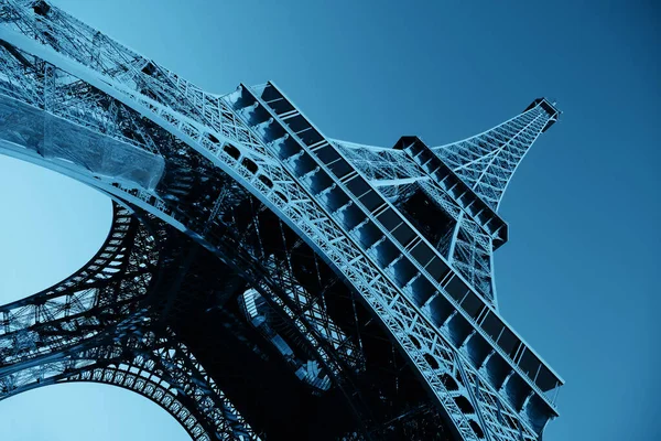 Eiffelova Věž Detailní Pohled Jako Památka Slavného Města Paříži — Stock fotografie
