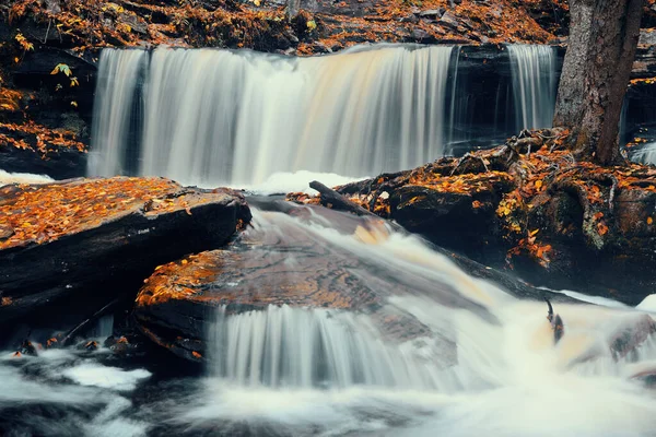 Herfst Watervallen Park Met Kleurrijk Gebladerte — Stockfoto