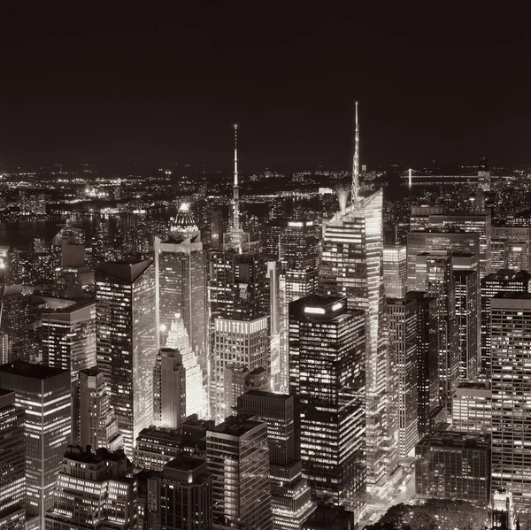 New York City Midtown Skyline Skyscrapers Urban Cityscape Night — Stock Photo, Image