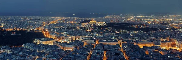 Atens Skyline Panorama Sett Utifrån Lykavitos Med Akropolis Grekland — Stockfoto