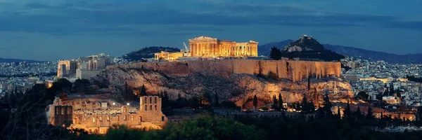 그리스의 정상에서 바라본 아테네의 스카이라인 파노라마 — 스톡 사진