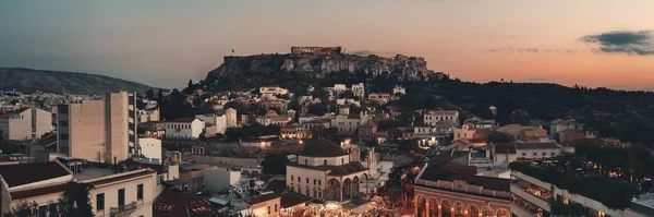 Athènes Skyline Rooftop View Panorama Coucher Soleil Grèce — Photo