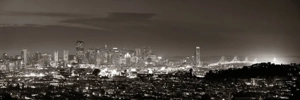 Панорама Города Сан Франциско Городской Архитектурой Ночью — стоковое фото
