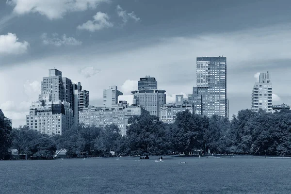 Central Park Spring Panoramą Centrum Manhattanu Nowy Jork — Zdjęcie stockowe