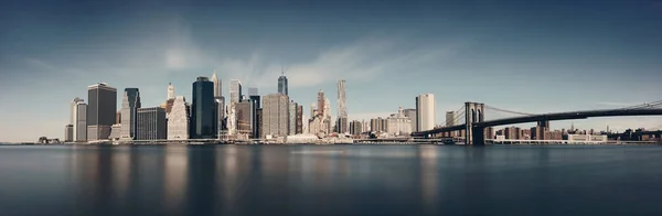 Brooklyn Bridge Centro Manhattan Skyline Nova York — Fotografia de Stock