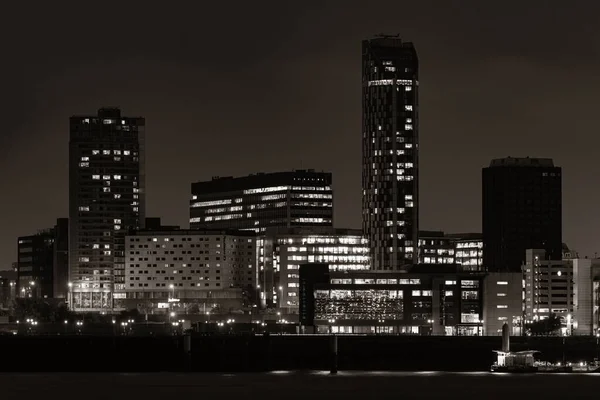 Liverpool Skyline Paysage Urbain Nuit Avec Des Bâtiments Angleterre Royaume — Photo