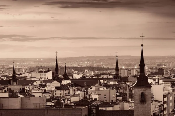 Madrid Střešní Pohled Panorama Města Španělsku — Stock fotografie