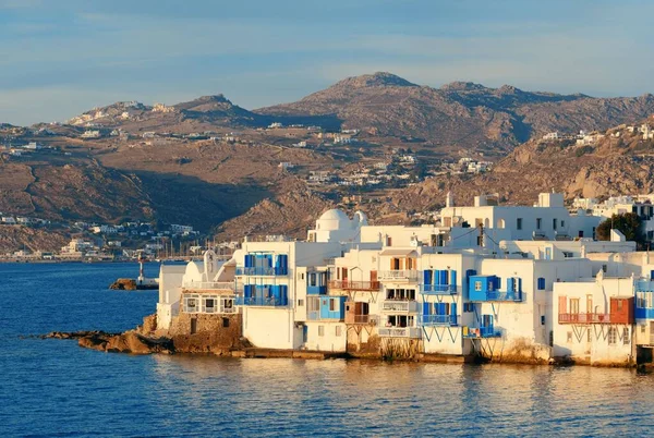 Piccola Venezia Architettura Tradizionale Greca Nell Isola Mykonos Grecia — Foto Stock