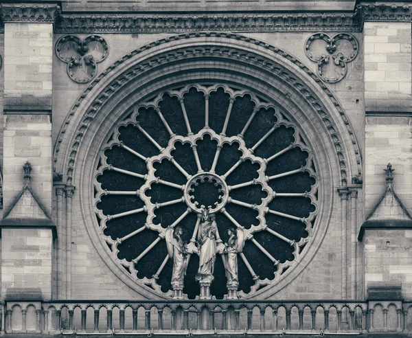Notre Dame Paris Closeup Görünüm Olarak Ünlü Kentin Simgelerinden — Stok fotoğraf
