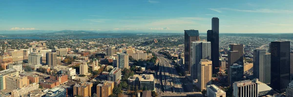 Seattle Vista Panoramica Con Architettura Urbana Della Città — Foto Stock