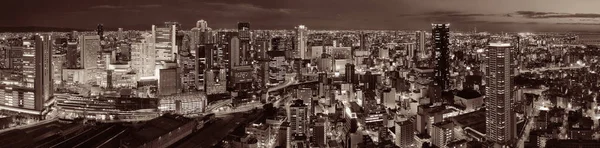 Osaka Ciudad Urbana Noche Vista Panorámica Azotea Japón —  Fotos de Stock