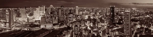 Osaka Ville Urbaine Nuit Vue Panoramique Sur Toit Japon — Photo