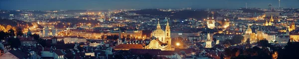 Praha Panorama Střechy Historickými Budovami Noci České Republice — Stock fotografie