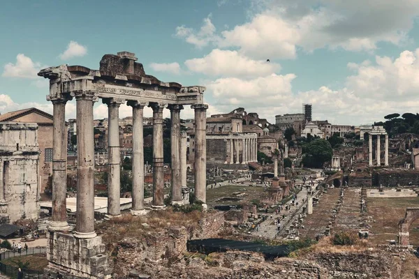 Rome Forum Met Ruïnes Van Historische Gebouwen Italië — Stockfoto