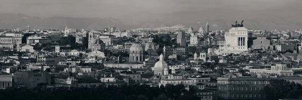 Rome Vue Panoramique Sur Toit Avec Architecture Antique Italie Noir — Photo