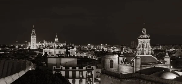 Sevilla Natt Tak Panorama Utsikt Med Katedralen Saint Mary See — Stockfoto