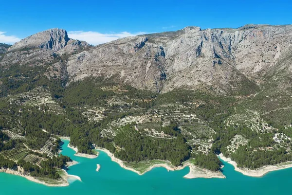 Indah Pemandangan Danau Castell Guadalest Kota Gunung Provinsi Alicante Spanyol — Stok Foto