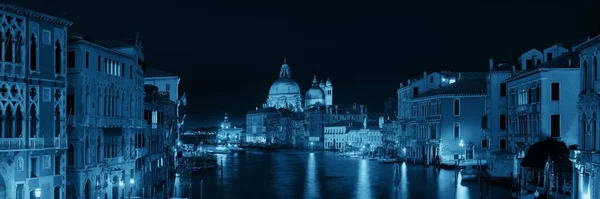 Benátky Canal Grande Noci Itálie Panorama — Stock fotografie