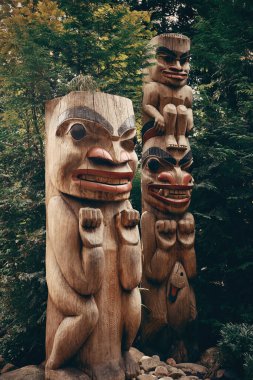 Totem Kutbu Capilano Parkı, Vancouver, Kanada.
