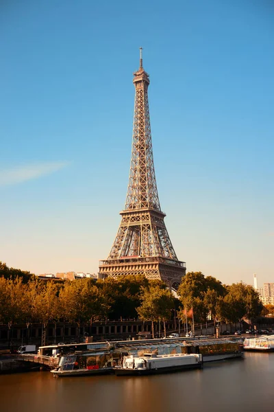 Senna Parigi Con Torre Eiffel Francia — Foto Stock