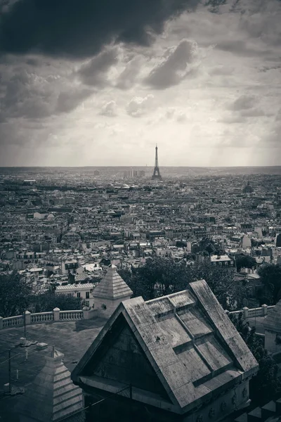 Blick Von Der Spitze Der Sacre Coeur Kathedrale Mit Eiffelturm — Stockfoto