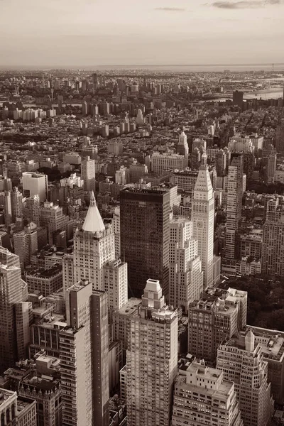 New York City Takutsikt Med Skyskrapor Och Urban Stadsbild — Stockfoto