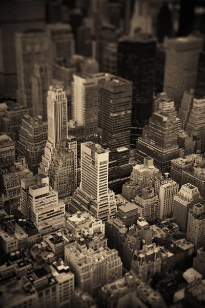 Midtown Skyskrapa Byggnader Takutsikt Tilt Shift New York City — Stockfoto
