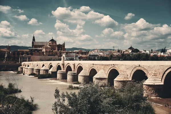 Meczet Katedra Starożytny Most Panorama Miasta Kordoba Hiszpanii — Zdjęcie stockowe