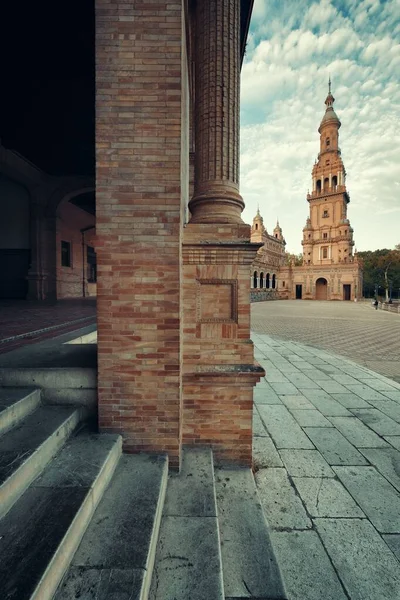 西班牙塞维利亚的Espana广场或西班牙广场特写镜头 — 图库照片