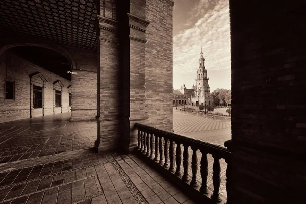 Plaza Espana Vagy Spanyolország Tér Közelkép Sevilla Spanyolország — Stock Fotó