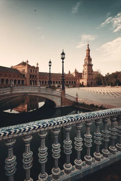 Plaza Espana Piazza Spagna Vista Vicino Siviglia Spagna — Foto Stock