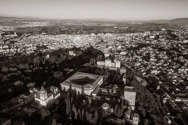 Alhambra Vue Aérienne Avec Bâtiments Historiques Grenade Espagne — Photo