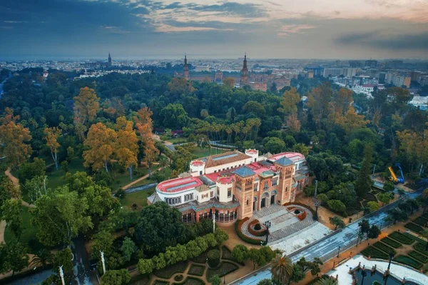 Sevilha Parque Mara Luisa Vista Aérea Espanha — Fotografia de Stock