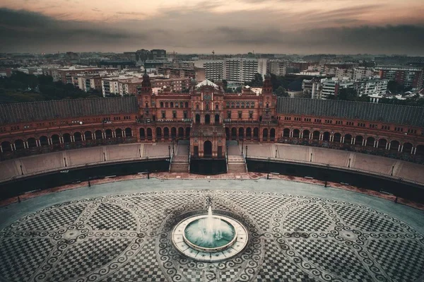 Plaza Espana Espanha Vista Aérea Quadrada Sevilha Espanha — Fotografia de Stock