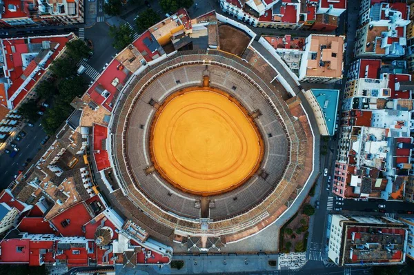 Plaza Toros Real Maestranza Caballera Sevilla Flygfoto Spanien — Stockfoto