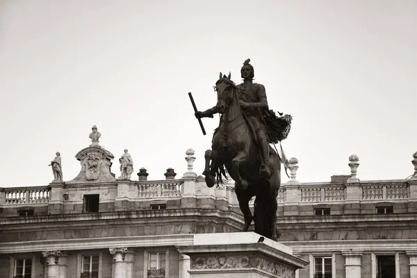 西班牙马德里 费利佩四世骑马前往皇宫特写 — 图库照片