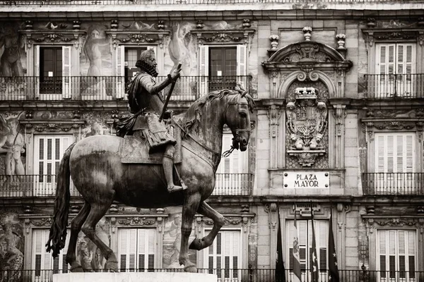 Plaza Mayor Historisches Gebäude Madrid Spanien — Stockfoto