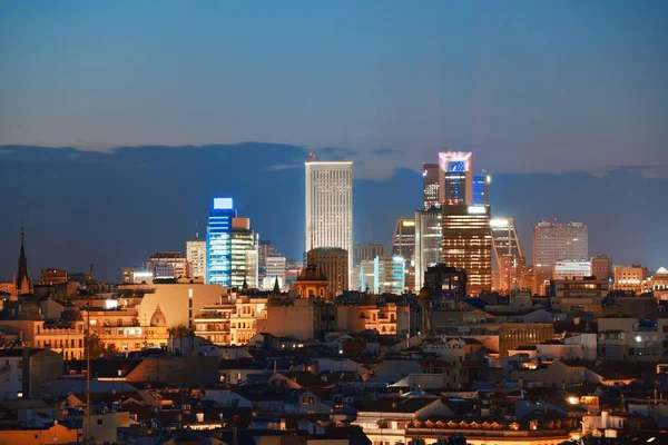 Madrid Uitzicht Het Dak Van Skyline Van Stad Met Zakelijke — Stockfoto