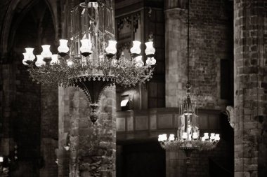 Santa Maria del Mar Bazilikası İspanya Barselona 'da yakın plan