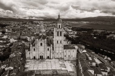 İspanya 'daki Segovia Katedrali hava manzarası.
